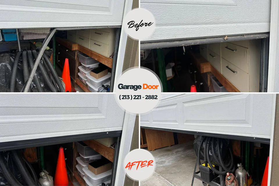Before and after: garage door repair Tuckahoe, NY